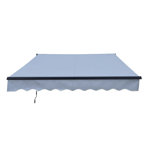 Aleko 10 x 8 ft. Retractable Patio Awning – Black Frame – Silver Gray Fabric
