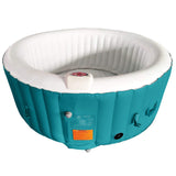 Round Inflatable Jetted Hot Tub with Cover - 4 Person - 210 Gallon - Light Blue and White