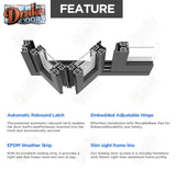 Drake Aluminum BiFold Door – 96″ x 80″ Inswing (3L) BFI-9680-3L