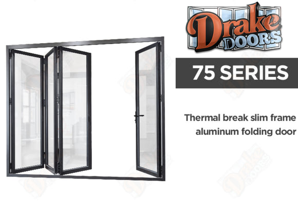 Drake Aluminum BiFold Door – 144″ x 80″ Outswing (1R3L) BFO-14480-1R3L