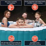 Round Inflatable Jetted Hot Tub with Cover - 4 Person - 210 Gallon - Light Blue and White