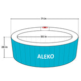 Round Inflatable Jetted Hot Tub with Cover - 4 Person - 210 Gallon - Light Blue and White