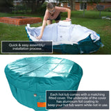 Round Inflatable Jetted Hot Tub with Cover - 4 Person - 210 Gallon - Light Blue and White
