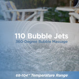 * NEW * Diamond Inflatable Jetted Hot Tub with Energy Efficient Cover – Black – 2 Person