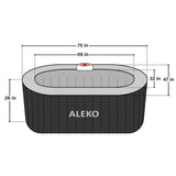* NEW * Diamond Inflatable Jetted Hot Tub with Energy Efficient Cover – Black – 2 Person