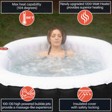 Oval Inflatable Jetted Hot Tub with Drink Tray and Cover - 2 Person - 145 Gallon - Black & White