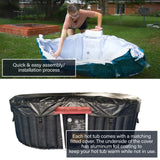 Oval Inflatable Jetted Hot Tub with Drink Tray and Cover - 2 Person - 145 Gallon - Black & White