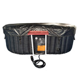 Oval Inflatable Jetted Hot Tub with Drink Tray and Cover - 2 Person - 145 Gallon - Black & White