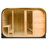 Aleko Canadian Hemlock Traditional Outdoor Sauna – 8 kW UL Certified Electric Harvia Heater – Asphalt Roofing – 8 Person SHEM8BLK-AP