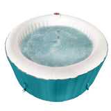 Round Inflatable Jetted Hot Tub with Cover - 4 Person - 210 Gallon - Light Blue and White