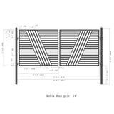 Aleko Steel Dual Swing Driveway Gate - Sofia Style - 14 x 6 Feet