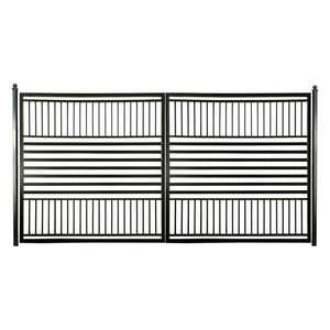 Aleko Steel Dual Swing Driveway Gate - Barcelona Style - 12 x 6 Feet
