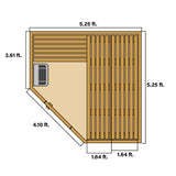 Aleko Canadian Hemlock Wet Dry Indoor Sauna - 6 kW UL Certified Heater - 6 Person SKD6HEM-AP