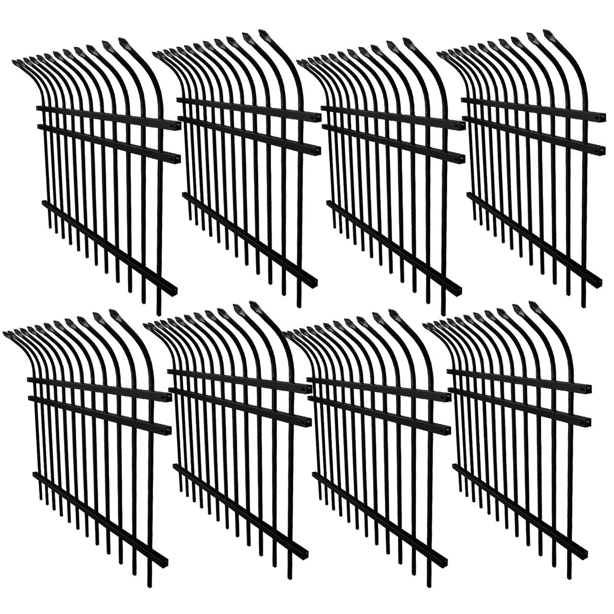 Aleko Commercial Grade 8 Panel Steel Fence Kit Athens 8x6 Ft Each aleko-commercial-grade-8-panel-steel-fence-kit-athens-8x6-ft-each