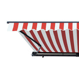 Aleko Half Cassette Motorized Retractable LED Luxury Patio Awning - 10 x 8 Feet - Red and White Stripes AWCL10X8RDWT05-AP Aleko Motorized 