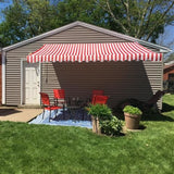 Aleko Motorized Retractable Patio Awning 16x10 Feet Red and White Striped AWM16X10REDWHSTR05-AP Motorized Retractable Awnings 16 x 10 Ft