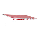 Aleko Motorized Retractable Patio Awning 16X10 Feet Red And White Striped Awm16X10Redwhstr05-Ap Motorized Retractable Awnings 16 X 10 Ft