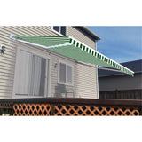 Aleko Motorized Retractable Patio Awning 20x10 Feet Green and White Striped AWM20X10GRWHSTR00-AP Motorized Retractable Awnings 20 x 10 Ft
