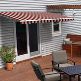 Aleko Motorized Retractable Patio Awning 20x10 Feet Multi Striped Red AWM20X10MSRED19-AP Motorized Retractable Awnings 20 x 10 Ft