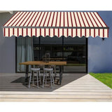 Aleko Motorized Retractable Patio Awning 20x10 Feet Multi Striped Red AWM20X10MSRED19-AP Motorized Retractable Awnings 20 x 10 Ft