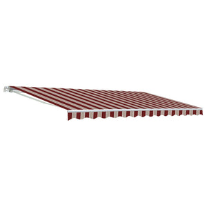 Aleko Motorized Retractable Patio Awning 20X10 Feet Multi Striped Red Awm20X10Msred19-Ap Motorized Retractable Awnings 20 X 10 Ft