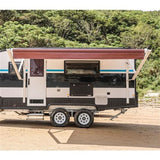 Aleko Motorized Retractable RV Awning 13 x 8 Feet Burgundy Fade RVAWM13X8BUR25-AP RV Awnings Motorized 13 x 8 Ft