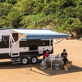 Aleko Motorized Retractable RV Awning 16 x 8 Feet Blue Fade RVAWM16X8BLUE24-AP RV Awnings Motorized 16 x 8 Ft