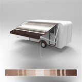 Aleko Motorized Retractable RV Awning 16 x 8 Feet Brown Striped RVAWM16X8BRSTR34-AP RV Awnings Motorized 16 x 8 Ft