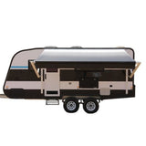 Aleko Motorized Retractable RV Awning 16 x 8 Feet White/Black Fade RVAWM16X8BLK11-AP RV Awnings Motorized 16 x 8 Ft