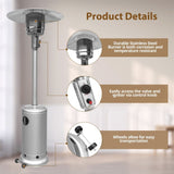 Aleko Outdoor Propane Patio Heater with Adjustable Thermostat - 44,000 BTU - Silver EPHSSIL-AP Aleko Patio Heaters
