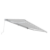 Aleko Retractable Patio Awning 10x8 Feet Grey and White Striped AW10X8GREYWHT-AP White Frame Retractable Awnings 10 x 8 Ft.