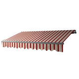 Aleko Retractable Patio Awning 10x8 Feet Multi-Striped Red AW10X8MSTRRE19-AP Retractable Awnings 10 x 8 Ft.