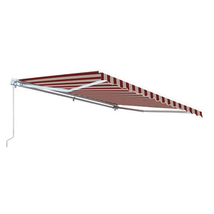 Aleko Retractable Patio Awning 10X8 Feet Multi-Striped Red Aw10X8Mstrre19-Ap Retractable Awnings 10 X 8 Ft.