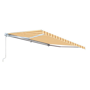 Aleko Retractable Patio Awning 10X8 Feet Multi-Striped Yellow Aw10X8Msrty315-Ap Retractable Awnings 10 X 8 Ft.