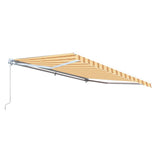 Aleko Retractable Patio Awning 10x8 Feet Multi-Striped Yellow AW10X8MSRTY315-AP White Frame Retractable Awnings 10 x 8 Ft.