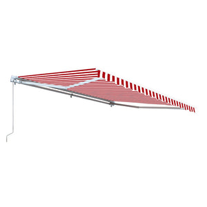 Aleko Retractable Patio Awning 10X8 Feet Red And White Striped Aw10X8Rwstr05-Ap Retractable Awnings 10 X 8 Ft.