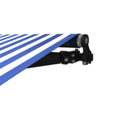 Aleko Retractable Patio Awning 12x10 Feet Blue and White Striped AW12X10BWSTR03-AP Retractable Awnings 12 x 10 Ft
