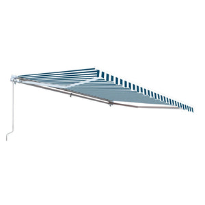 Aleko Retractable Patio Awning 12X10 Feet Blue And White Striped Aw12X10Bwstr03-Ap Retractable Awnings 12 X 10 Ft