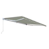 Aleko Retractable Patio Awning 12X10 Feet Multi Striped Green Aw12X10Mstrgr58-Ap Retractable Awnings 12 X 10 Ft