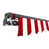 Aleko Retractable Patio Awning 12x10 Feet Red and White Striped AW12X10RWSTR05-AP Retractable Awnings 12 x 10 Ft