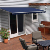 Aleko Retractable Patio Awning 13x10 Feet Blue AW13X10BLUE30-AP Retractable Awnings 13 x 10 Ft