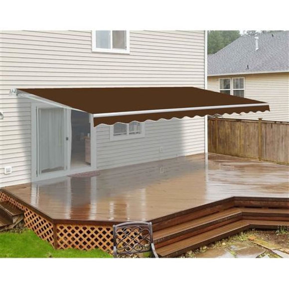Aleko Retractable Patio Awning 13X10 Feet Brown Aw13X10Brown36-Ap Retractable Awnings 13 X 10 Ft