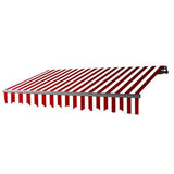 Aleko Retractable Patio Awning 13x10 Feet Red and White Striped AW13X10RWSTR05-AP Black Frame Retractable Awnings 13 x 10 Ft