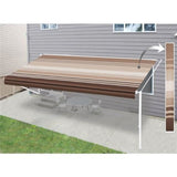 Aleko Retractable Rv/patio Awning 16 X 8 Feet Brown Striped Rvaw16X8Brstr34-Ap Rv Awnings Non Motorized 16 X 8 Ft