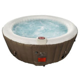 Aleko Round Inflatable Hot Tub Spa With Cover 4 Person 210 Gallon Brown and White HTIR4BRW-AP Hot Tubs