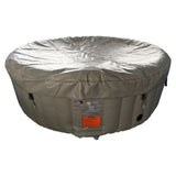 Aleko Round Inflatable Hot Tub Spa With Cover 6 Person 265 Gallon Brown and White HTIR6BRW-AP Hot Tubs