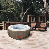 Aleko Round Inflatable Hot Tub Spa With Cover 6 Person 265 Gallon Brown and White HTIR6BRW-AP Hot Tubs