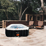 Aleko Square Inflatable Hot Tub Spa With Cover 4 Person 160 Gallon Black and White HTISQ4BKWH-AP Hot Tubs
