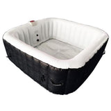 Aleko Square Inflatable Hot Tub Spa With Cover 4 Person 160 Gallon Black and White HTISQ4BKWH-AP Hot Tubs