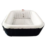 Aleko Square Inflatable Hot Tub Spa With Cover 4 Person 160 Gallon Black and White HTISQ4BKWH-AP Hot Tubs